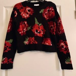 Crop Floral Sweater